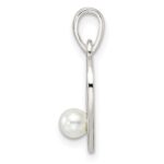 Sterling Silver Polished Imitation Pearl Heart Pendant - Image 2