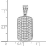Sterling Silver Rhodium-plated Polished CZ Pendant - Image 3