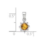 Sterling Silver RH Polished Citrine and Topaz Pendant - Image 3