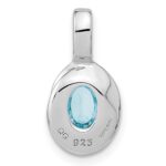 Sterling Silver Rh-plated Sky Blue Topaz Oval Pendant - Image 4