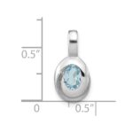 Sterling Silver Rh-plated Sky Blue Topaz Oval Pendant - Image 3