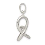 Sterling Silver Polished Infinity Triangle Pendant - Image 2