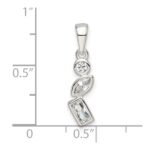 Sterling Silver Polished Geometric Shapes CZ Pendant - Image 3