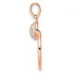 Sterling Silver & Rose Gold-plated CZ Circle Pendant - Image 2