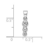 Sterling Silver RH Polished CZ  Pendant - Image 3