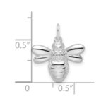 Sterling Silver Rhodium-plated Polished CZ Bumble Bee Pendant - Image 3