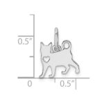Sterling Silver Rhodium-plated Cat w/Heart Pendant - Image 3