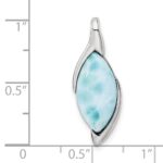 Sterling Silver Rhodium-plated Polished Larimar Pendant - Image 3
