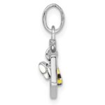 Sterling Silver RH-plated Polished Enameled Bee in Hive Children's Pendant - Image 2