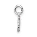 Sterling Silver Rhodium-plated Pink, White & Black Enameled Unicorn Children's Pendant - Image 2