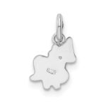 Sterling Silver Rhodium-plated Pink, White & Black Enameled Unicorn Children's Pendant - Image 4