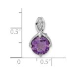 SS Rhod-plated Circle 1.86tw Amethyst/White Topaz Pendant - Image 3
