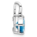 Sterling Silver Rhodium-plated Circle Swiss Blue Topaz/White Topaz Pendant - Image 2