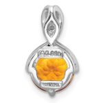 Sterling Silver RH-plated Circle 1.86t.w. Citrine/White Topaz Pendant - Image 4