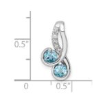 Sterling Silver Rhod-plated .7t.w. LSBT/White Topaz Pendant - Image 3