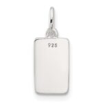Sterling Silver E-coated Textured Rectangle Charm - Image 3