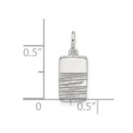 Sterling Silver E-coated Textured Rectangle Charm - Image 4