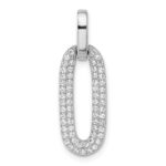 Sterling Silver Rhodium-plated with Micro Pave CZ Pendant