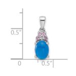 Sterling Silver Rh-plated Blue Onyx .08Cr.Pink Sapphire .005ct Dia. Pendant - Image 4