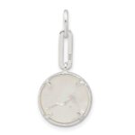 Sterling Silver E-coated CZ and Mother of Pearl Pendant - Image 3