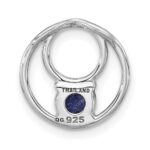 Sterling Silver Rhodium-plated Lapis Lazuli Round Chain Slide Pendant - Image 3