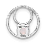 Sterling Silver Rhodium-plated Created Opal Chain Slide Pendant - Image 3