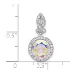 Sterling Silver Rhodium-plated Iridescent CZ Pendant - Image 4