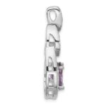 Sterling Silver Rhodium-plated CZ and Purple Zircon Pendant - Image 2