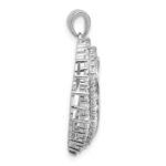 Sterling Silver Rhodium-plated CZ Heart Pendant - Image 2