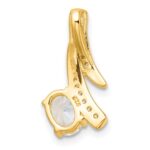 Sterling Silver Gold-plated Fancy CZ Chain Slide Pendant - Image 3