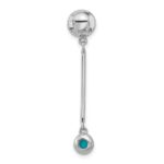 Sterling Silver Rhodium-plated Turquoise Drop Chain Slide - Image 3
