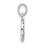 Sterling Silver Rhod-plated Multi-color Crystal Planet Children's Pendant - Image 2