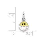 Sterling Silver Rhodium-plated Enameled Chick in Egg Children's Pendant - Image 4