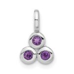 Sterling Silver Rhodium-plated Amethyst Pendant