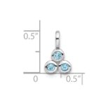Sterling Silver Rhodium-plated Light Swiss Blue Topaz Pendant - Image 4