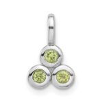 Sterling Silver Rhodium-plated Peridot Pendant