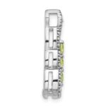 Sterling Silver Rhodium-plated Peridot Chain Slide - Image 2