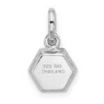 Sterling Silver Rhodium-plated Polished Solitaire Peridot Charm Pendant - Image 3