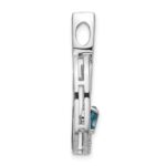 Sterling Silver Rhodium-plated London Blue Topaz and CZ Chain Slide - Image 2