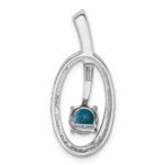 Sterling Silver Rhodium-plated London Blue Topaz and CZ Chain Slide - Image 3
