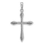 Sterling Silver Rhodium-plated London Blue Topaz Cross Pendant - Image 3