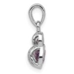 Sterling Silver Rhodium-plated Polished Amethyst Pendant - Image 2