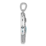 Sterling Silver Rhodium-plated Multi-color Topaz Circle Pendant - Image 2