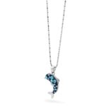 Sterling Silver Rhodium-plated Polished Crystal Dolphin Pendant - Image 5