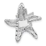 Sterling Silver Rhodium-plated Polished White Crystal Starfish Pendant Chain Slide - Image 3