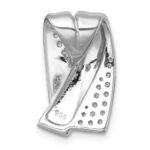 Sterling Silver Rhodium-plated Polished Fancy CZ Chain Slide Pendant - Image 3