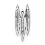 Sterling Silver Rhodium-plated CZ Chain Slide Pendant - Image 3