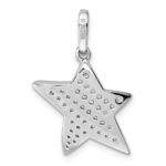 Sterling Silver Rhodium-plated Pave CZ Concave Star Pendant - Image 3