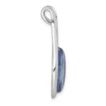 Sterling Silver Rhodium-plated Polished Oval Kyanite Teardrop Chain Slide Pendant - Image 2