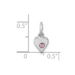 Sterling Silver Madi K Rhodium-plated Pink Crystal Heart Childrens Pendant - Image 4